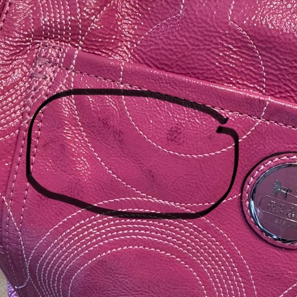 Coach Alex Patent Leather Stitched Tote Bag Purse 
*Authentic* - Picture 8 of 10